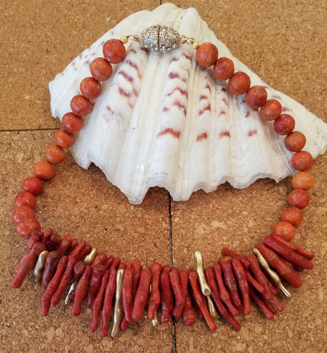 Sponge Coral Necklace and earrings