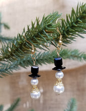 Swarovski Snowmen Christmas Earrings